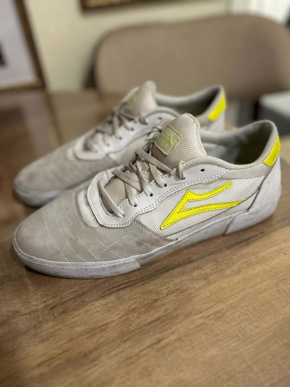 Lakai Cambridge Size 10.5 White Yellow Skate Shoes